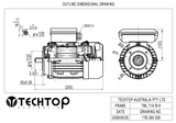 Single Phase Electric Motor 0.55kW 0.75HP 2Pole (2790rpm) 240v CSCR B14A Flange Mounted D71B-2 T/O IP55