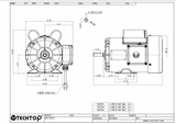 Techtop Imperial Frame Single Phase Motor 0.56kw, 1420rpm, 240v 50Hz, 56 Frame, 5/8" Shaft, IP55, 2 Metre Lead and Plug, TEFC - Motor Gearbox Products