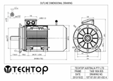 Three Phase Brake Motor 11.0kW 4P (1460rpm) 415v B35 Foot/Flange Mount D160M-4 IP55 Aluminium Reach REB05-18 Brake - Motor Gearbox Products