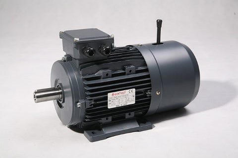 Three Phase Brake Motor 0.75kW 6P (940rpm) 415v B3 Foot Mounted D90S-4 IP55 Aluminium - Motor Gearbox Products