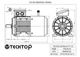 Three Phase Brake Motor 1.1kW 6P (950rpm) 415v B3 Foot Mounted D90L-4 IP55 Aluminium - Motor Gearbox Products