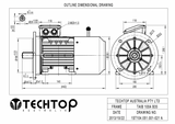 Three Phase Brake Motor 3.0kW 4P (1445rpm) 415v B35 Foot/Flange D100LB-4 IP55 Aluminium - Motor Gearbox Products