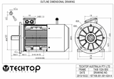 Three Phase Brake Motor 5.5kW 4P (1460rpm) 415v B35 Foot/Flange Mount D132S-4 IP55 Aluminium - Motor Gearbox Products