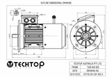 Three Phase Brake Motor 0.37kW 6P (900rpm) 415v B35 Foot/Flange Mounted D80A-4 IP55 Aluminium Hand Release - Motor Gearbox Products