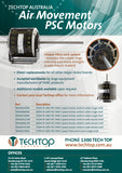 Air Movement Motor 370W 6P 240V PSC FR48 3 speed TEAO, band mount single shaft - Motor Gearbox Products