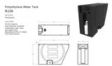 RJ30 Undertray Water Tank 30 Litre with Soap Dispenser - Motor Gearbox Products