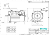 Techtop Compressor Motor 240volt 1.5/1.6kw 2970rpm B3 Foot Mounted - Motor Gearbox Products