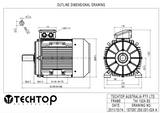 Three Phase Electric Motor 7.5kW 2P (2920rpm) 415v B3 Foot Mounted TAI132SB-2 IP55 Aluminium - Motor Gearbox Products