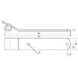 Sideboard Strap Hinge 235mm (Bolted Type) with Gudgeon and Bush - Left Hand - Motor Gearbox Products