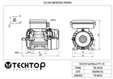 Single Phase Electric Motor 0.18kW 0.25HP 4Pole (1320rpm) 240v CSCR B3 Foot Mounted D63B-4 T/O IP55 - Motor Gearbox Products