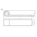 Sideboard Strap Hinge 100mm with Gudgeon and Bush - Motor Gearbox Products