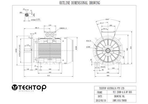 Three Phase Electric Motor 55kW 4P (1480rpm) 415v B35 Foot/Flange Mounted TCI250M-4 IP55 Cast Iron - Motor Gearbox Products