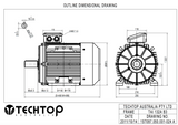 Three Phase Electric Motor 5.5kW 4P (1460rpm) 415v B3 Foot Mounted TAI132S-4 IP55 Aluminium - Motor Gearbox Products