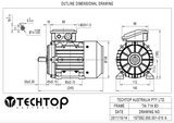 Three Phase Electric Motor 0.55kW 2P (2800rpm) 415v B3 Foot Mounted TAI71B-2 IP55 Aluminium - Motor Gearbox Products