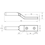 Sideboard Strap Hinge 250mm with Gudgeon and Bush - Motor Gearbox Products