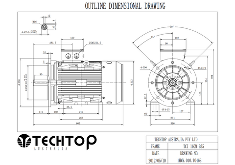 Three Phase Electric Motor 15kW 2P (2950rpm) 415v B35 Foot/Flange Mounted TCI160MB-2 IP55 Cast Iron - Motor Gearbox Products