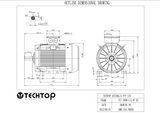 Three Phase Electric Motor 55kW 4P (1480rpm) 415v B3 Foot Mounted TCI250M-4 IP55 Cast Iron - Motor Gearbox Products