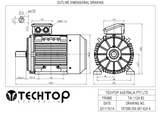 Three Phase Electric Motor 2.2kW 6P (950rpm) 415v B3 Foot Mounted TAI112M-6 IP55 Aluminium - Motor Gearbox Products