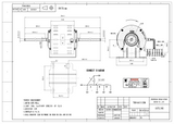 Double Shaft Fan Motor 315W 4P 240V PSC FR48 3 speed vented, resilient cradle - Motor Gearbox Products