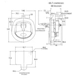 Whale Tail Lock Chrome - Recess Fit - Motor Gearbox Products