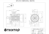 Three Phase Electric Motor 11kW 2P (2950rpm) 415v B3 Foot Mounted TCI160MA-2 IP55 Cast Iron - Motor Gearbox Products