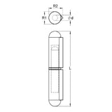 100mm Steel Weld-On Hinge with Brass Pin - Motor Gearbox Products