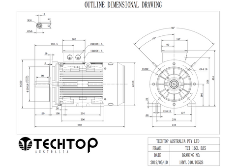 Three Phase Electric Motor 18.5kW 2P (2950rpm) 415v B35 Foot/Flange Mounted TCI160L-2 IP55 Cast Iron - Motor Gearbox Products