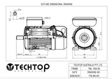 Single Phase Electric Motor 3.0kW 4.0HP 4Pole (1440rpm) 240v CSCR B3 Foot Mounted D100LB-4 T/O IP55 - Motor Gearbox Products