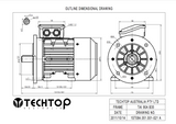 Three Phase Electric Motor 1.1kW 4P (1420rpm) 415v B35 Foot/Flange Mounted TAI90S-4 IP55 Aluminium - Motor Gearbox Products