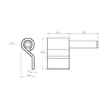 Sideboard Strap Hinge 235mm (Bolted Type) with Gudgeon and Bush - Left Hand - Motor Gearbox Products