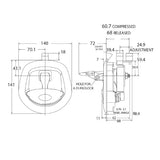 whale tail lock dimensions