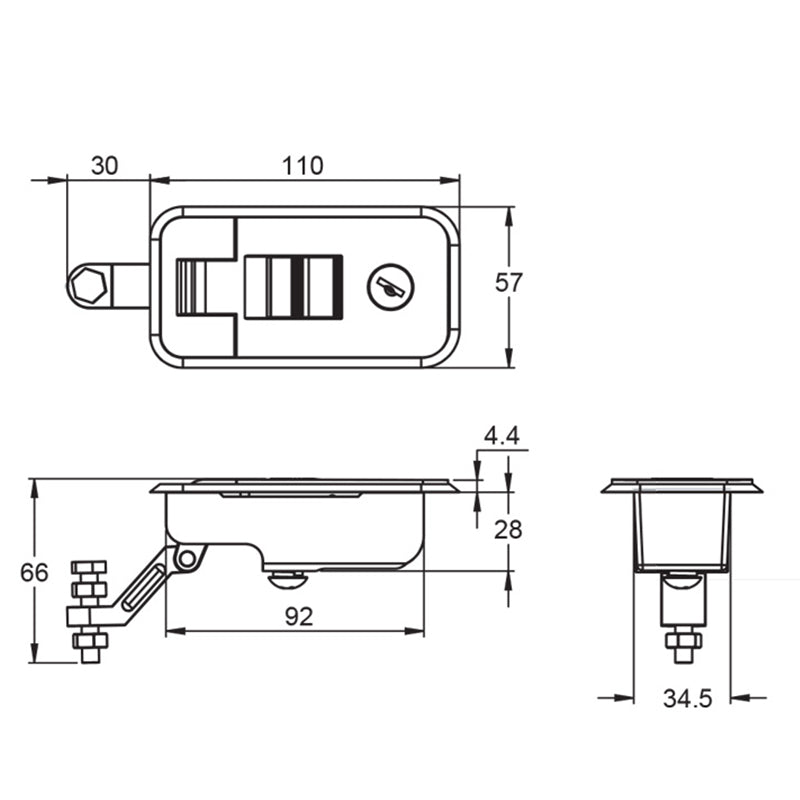 Driver Compression Lock Large Compression Lock - Chrome | Motor Gearbox Products